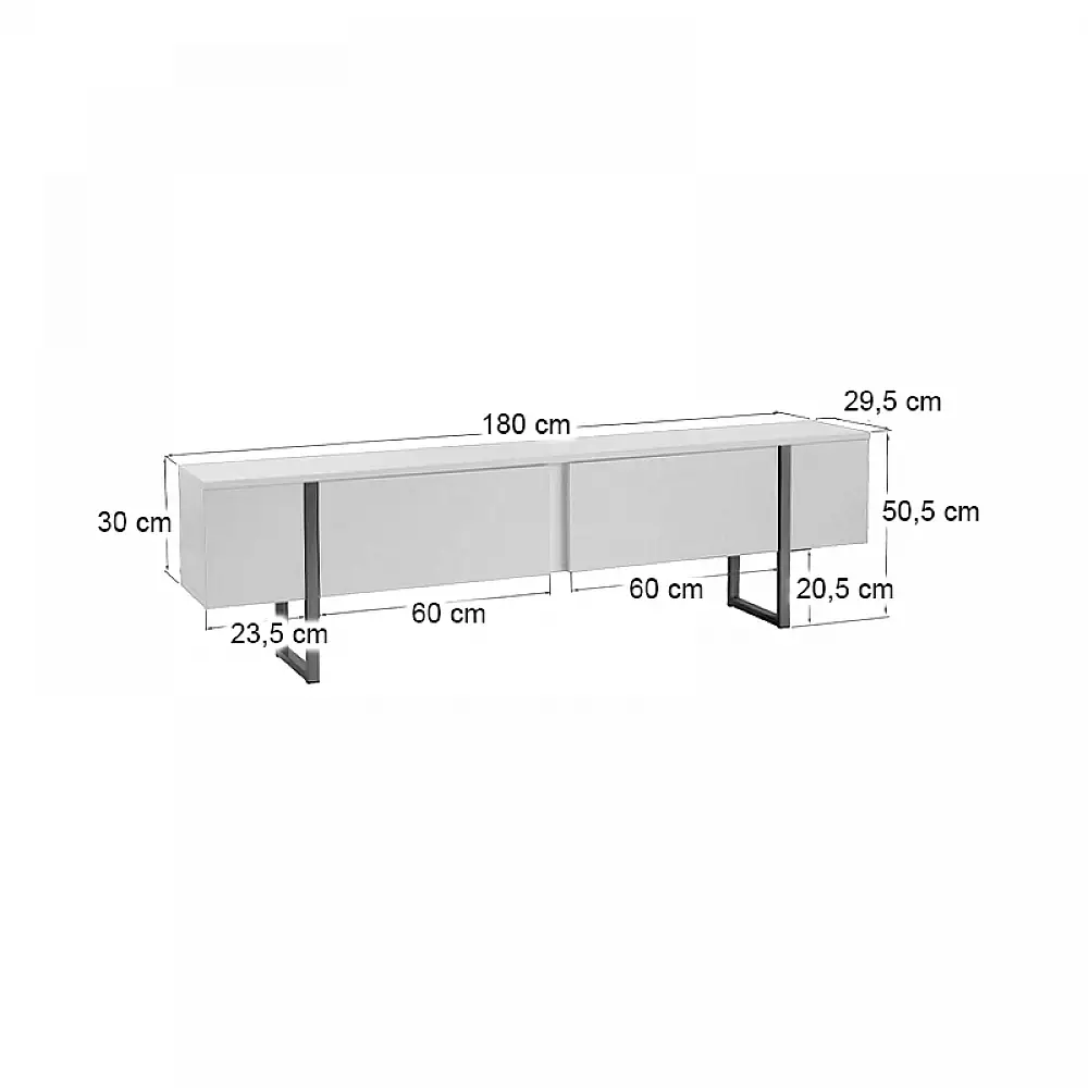 Έπιπλο τηλεόρασης Luxe Megapap χρώμα black wood 180x30x50εκ. | GP052-0117,8
