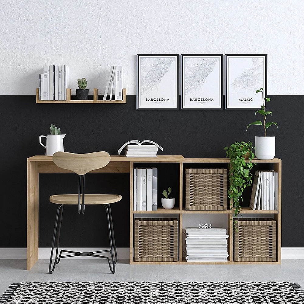 Γραφείο εργασίας Blake Megapap χρώμα φυσικό οξιάς 145x45x74εκ.