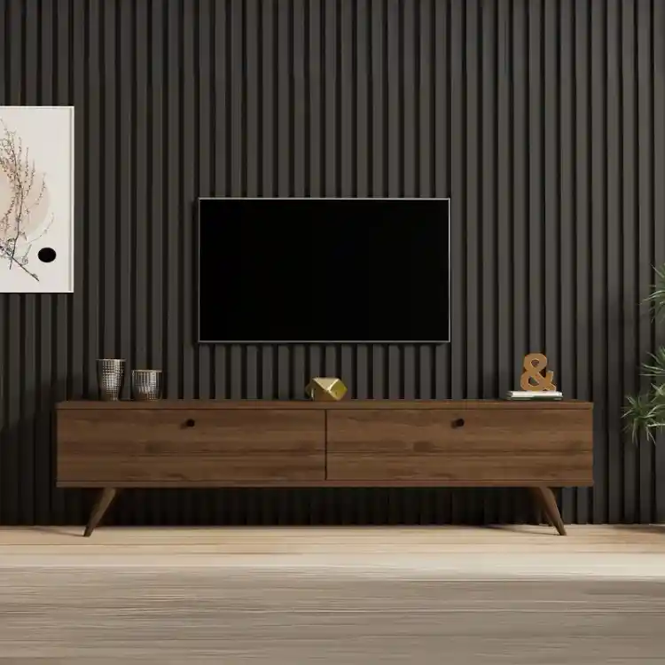 Έπιπλο τηλεόρασης Paris Megapap χρώμα καρυδί 160x25x35εκ. | GP052-0135,2
