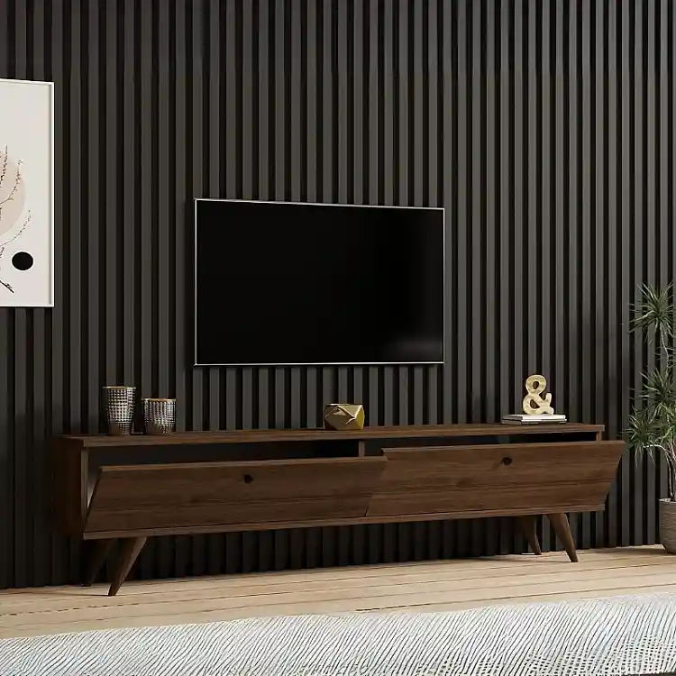 Έπιπλο τηλεόρασης Paris Megapap χρώμα καρυδί 160x25x35εκ. | GP052-0135,2
