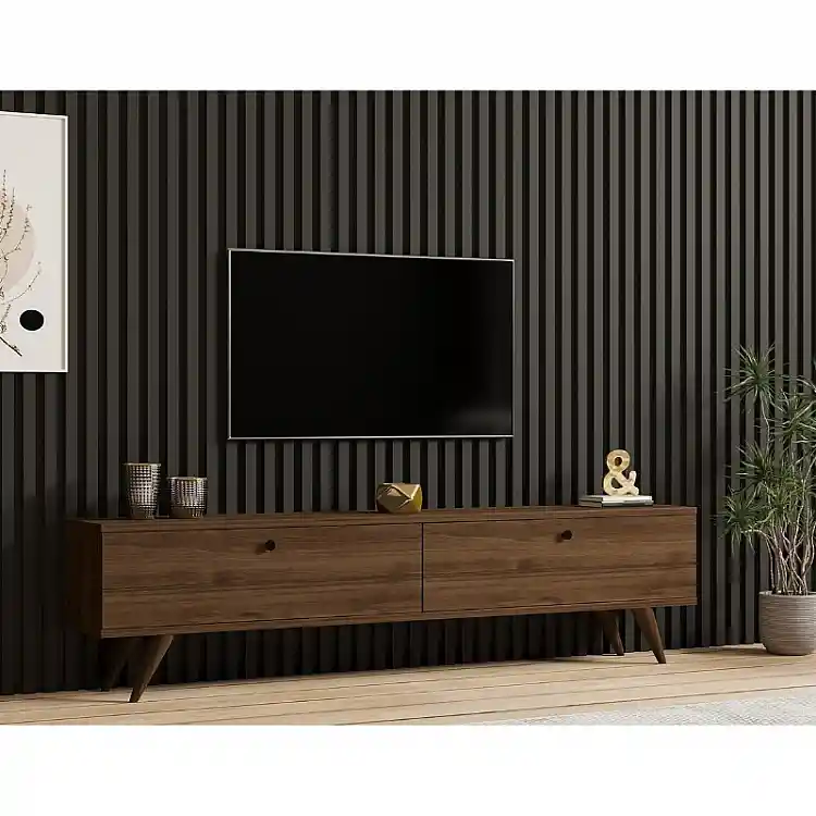 Έπιπλο τηλεόρασης Paris Megapap χρώμα καρυδί 160x25x35εκ. | GP052-0135,2
