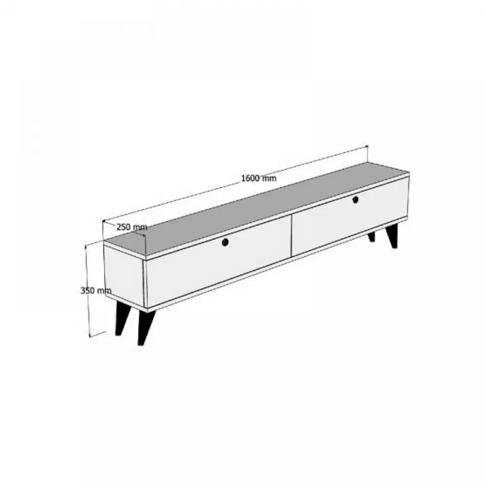 Έπιπλο τηλεόρασης Paris Megapap χρώμα καρυδί 160x25x35εκ. Έπιπλο τηλεόρασης Paris Megapap χρώμα καρυδί 160x25x35εκ.