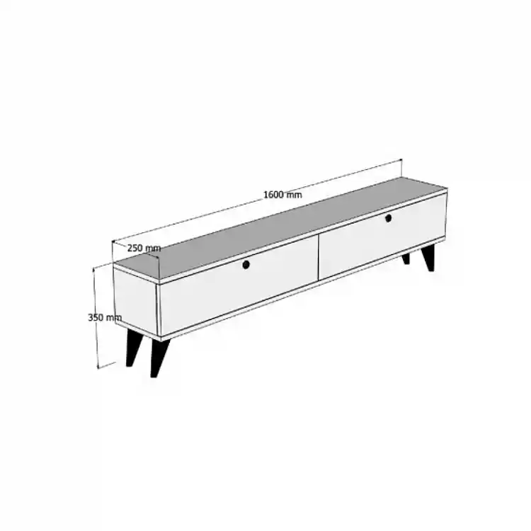 Έπιπλο τηλεόρασης Paris Megapap χρώμα καρυδί 160x25x35εκ. | GP052-0135,2
