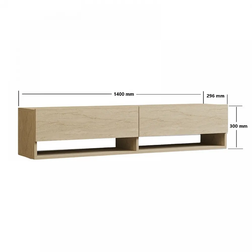 Έπιπλο τηλεόρασης επιτοίχιο Arges Megapap χρώμα travertine 140x29,6x30εκ. - GP052-0141,1