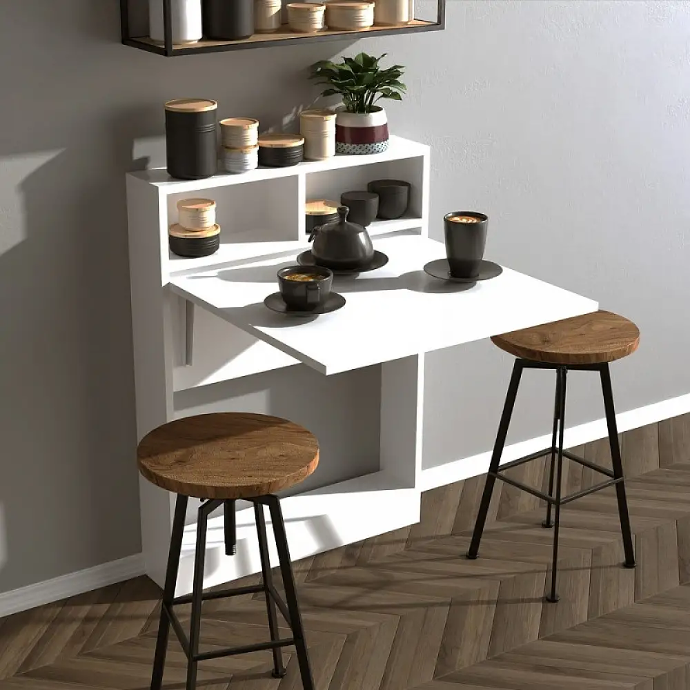 Τραπέζι επιτοίχιο πτυσσόμενο Bracke Megapap χρώμα λευκό 70x15x96εκ. | GP052-0147,1