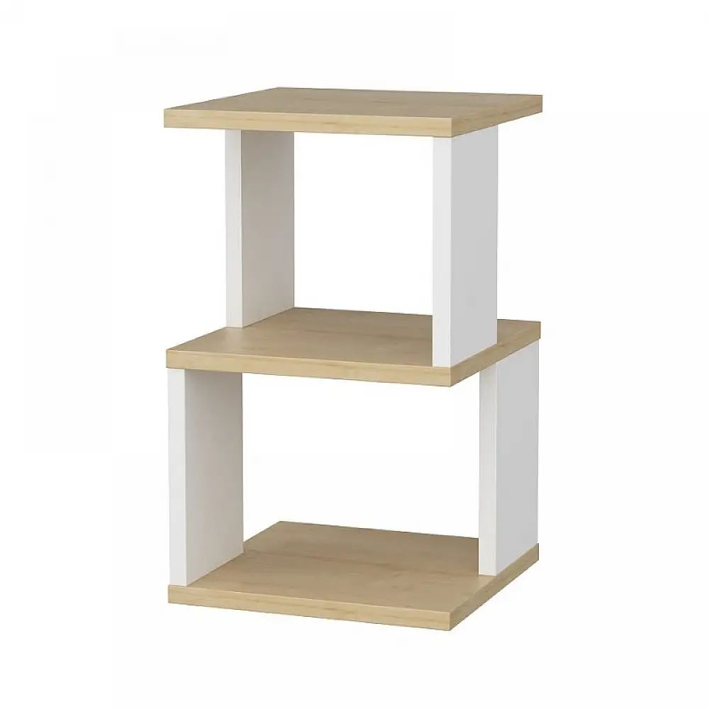 Κομοδίνο Carter Megapap χρώμα φυσικό οξιάς - λευκό 29,6x29,6x49,4εκ. | GP052-0149,2