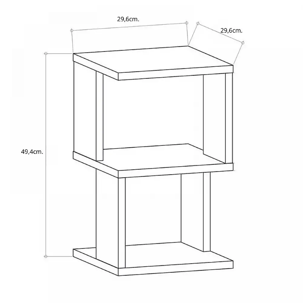 Κομοδίνο Carter Megapap χρώμα φυσικό οξιάς - λευκό 29,6x29,6x49,4εκ. | GP052-0149,2