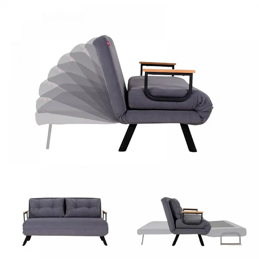 Καναπές - κρεβάτι Sando Megapap διθέσιος υφασμάτινος χρώμα ανθρακί 133x78x78εκ. | GP052-0163,1