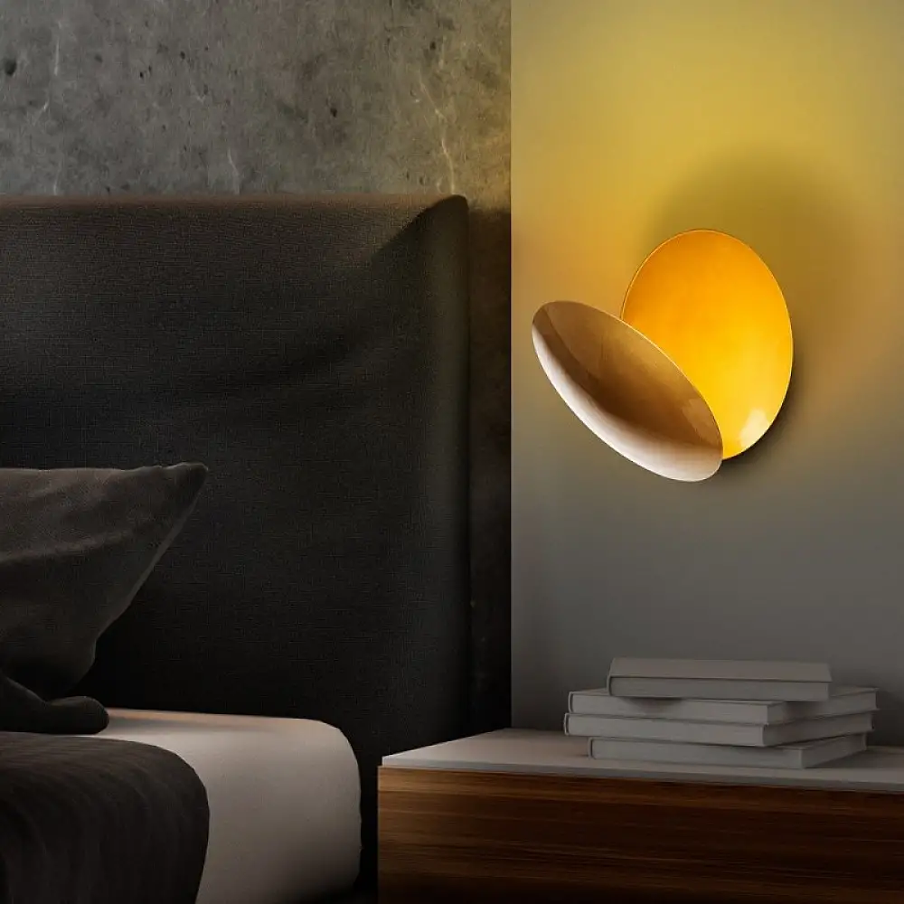 Απλίκα τοίχου Led Mimoza Megapap μεταλλική χρώμα χρυσό 25x16x25εκ. | GP052-0177,1