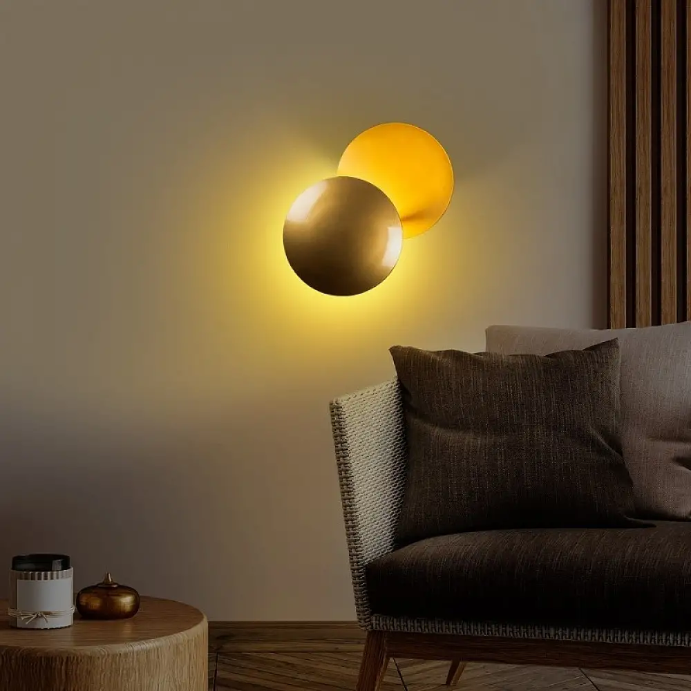 Απλίκα τοίχου Led Mimoza Megapap μεταλλική χρώμα χρυσό 25x16x25εκ. | GP052-0177,1