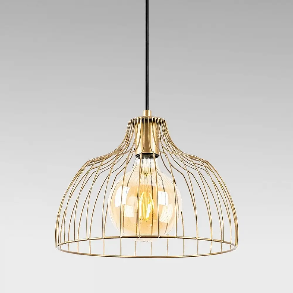 Φωτιστικό οροφής Treiso Megapap E27 μεταλλικό μονόφωτο χρώμα χρυσό Ø28x126εκ. | GP052-0187,1