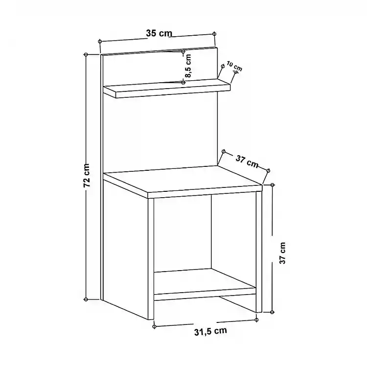 Κομοδίνο Ulman Megapap χρώμα ανθρακί 35x37x72εκ. | GP052-0212,2