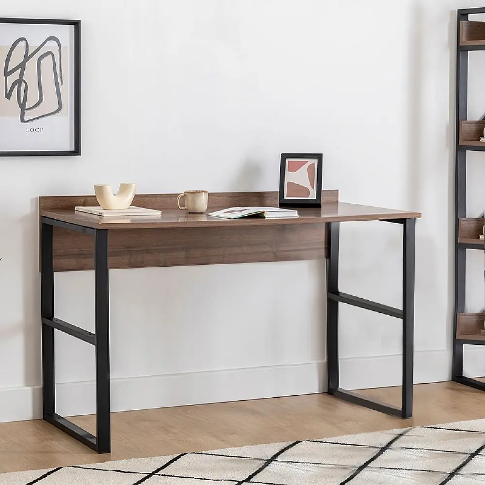 Γραφείο εργασίας Rana Megapap χρώμα καρυδί - μαύρο 120x60x78,8εκ. - GP052-0220,1