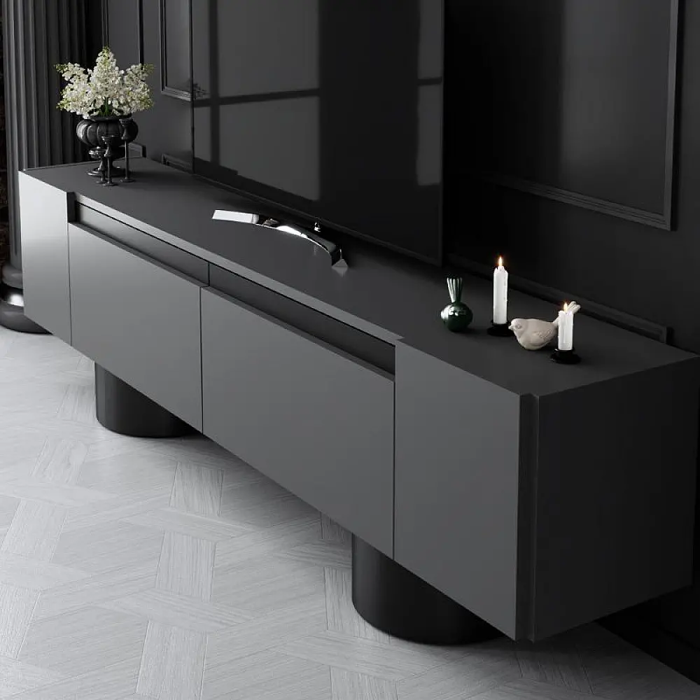 Έπιπλο τηλεόρασης Haven Megapap χρώμα ανθρακί 180x30x50εκ. - GP052-0222,1