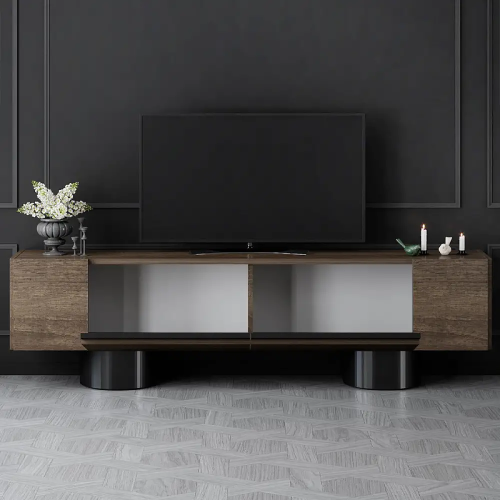 Έπιπλο τηλεόρασης Haven Megapap χρώμα καρυδί 180x30x50εκ. | GP052-0222,3