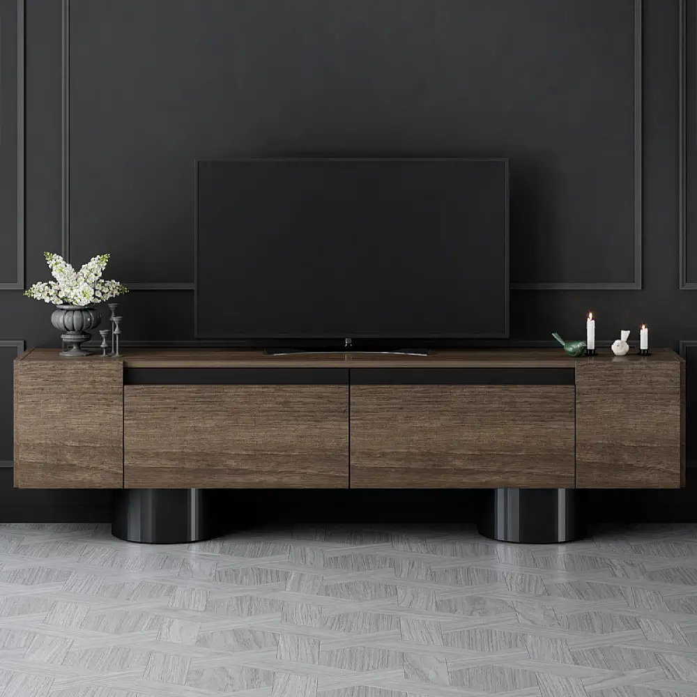 Έπιπλο τηλεόρασης Haven Megapap χρώμα καρυδί 180x30x50εκ. | GP052-0222,3