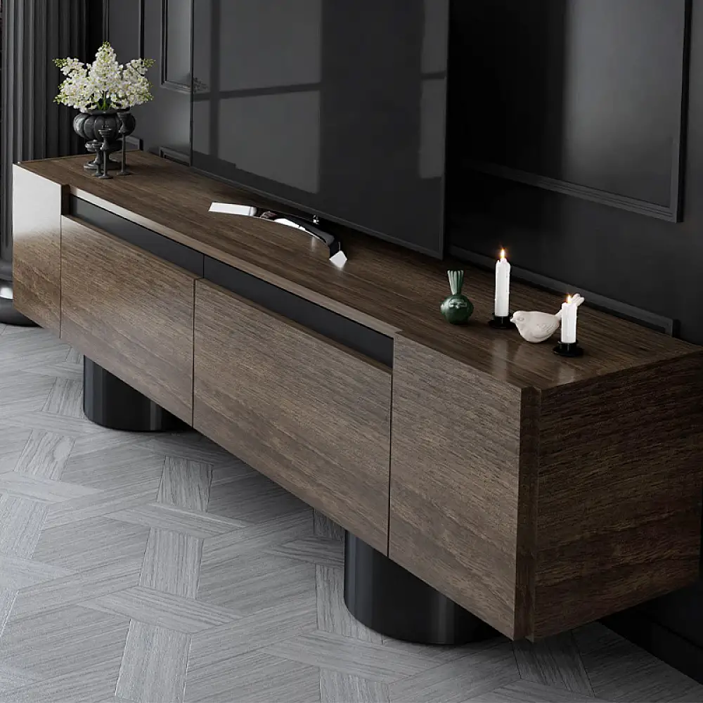 Έπιπλο τηλεόρασης Haven Megapap χρώμα καρυδί 180x30x50εκ. | GP052-0222,3