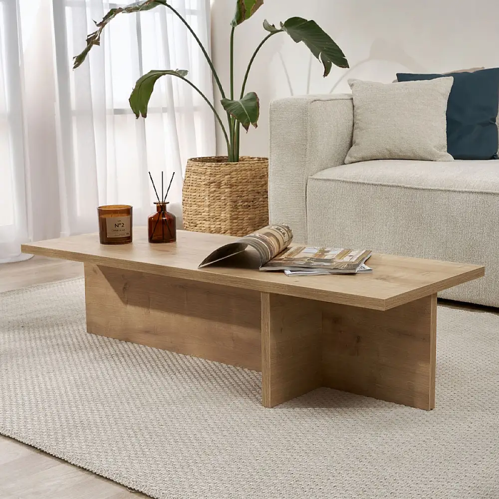 Τραπεζάκι σαλονιού Harbor Megapap χρώμα sapphire oak 120x45x30εκ. | GP052-0230,1