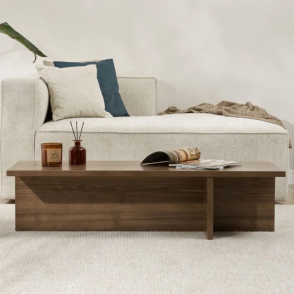 Τραπεζάκι σαλονιού Harbor Megapap χρώμα καρυδί 120x45x30εκ. | GP052-0230,2