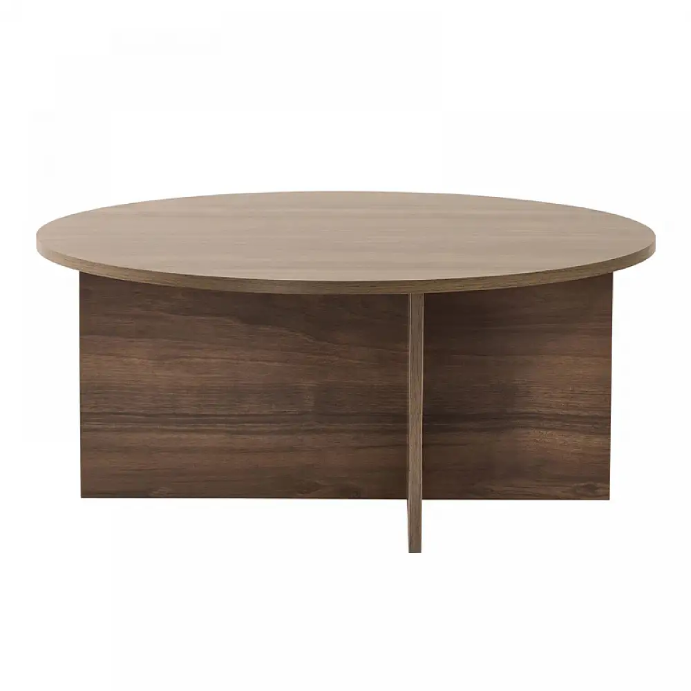 Τραπεζάκι σαλονιού Soleil Megapap χρώμα καρυδί Ø90x40εκ. | GP052-0231,2