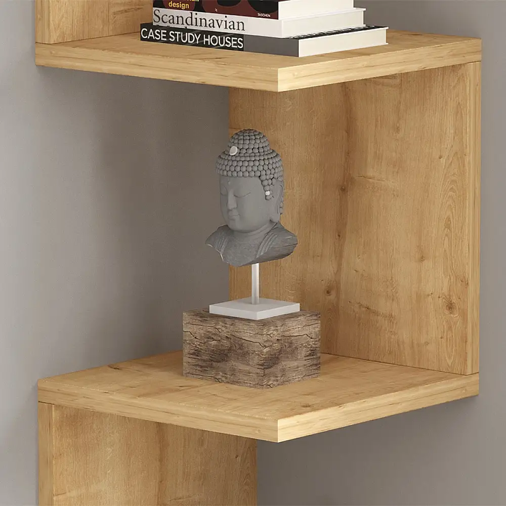 Ραφιέρα τοίχου Zikzak Megapap χρώμα sapphire oak 25x25x105,4εκ. | GP052-0236,2