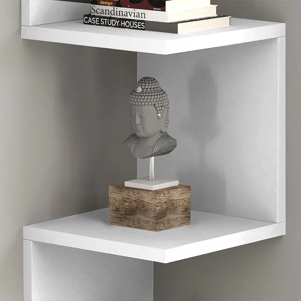 Ραφιέρα τοίχου Zikzak Megapap χρώμα λευκό 25x25x105,4εκ. | GP052-0236,3