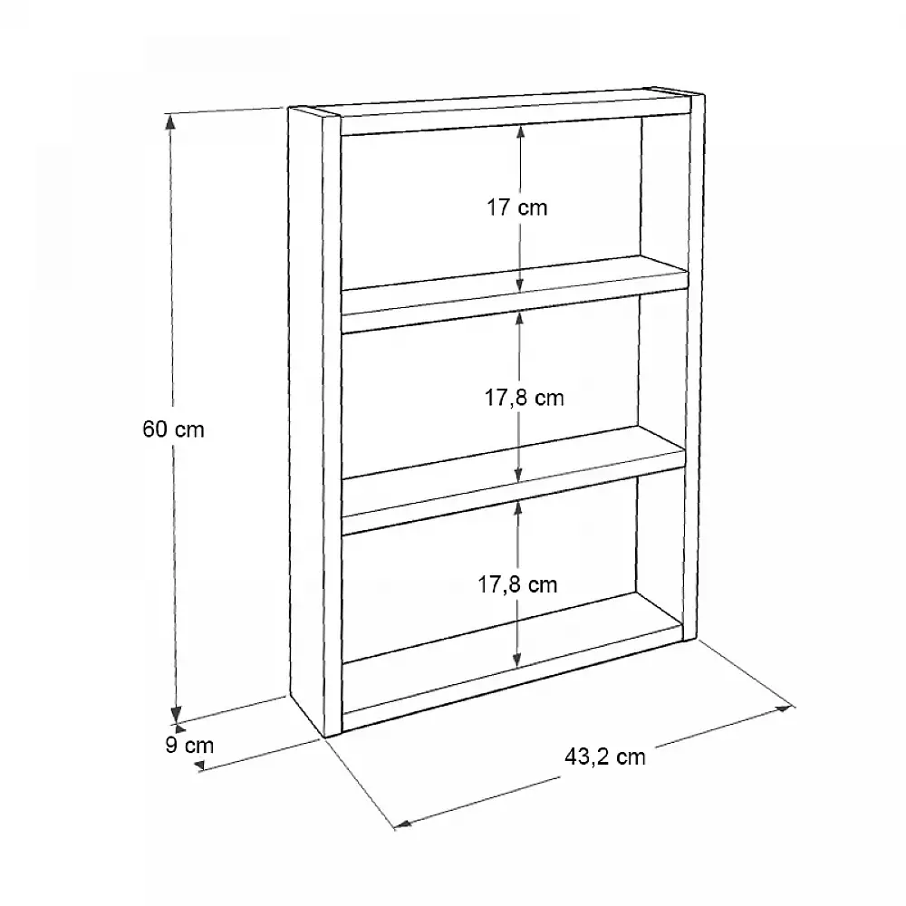 Ραφιέρα τοίχου Prena Megapap χρώμα atlantic pine 43,2x9x60εκ. | GP052-0237,1