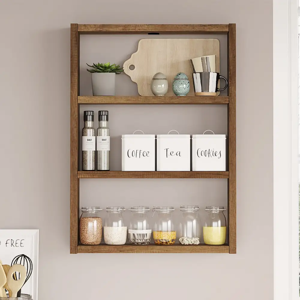 Ραφιέρα τοίχου Prena Megapap χρώμα καρυδί 43,2x9x60εκ. | GP052-0237,2