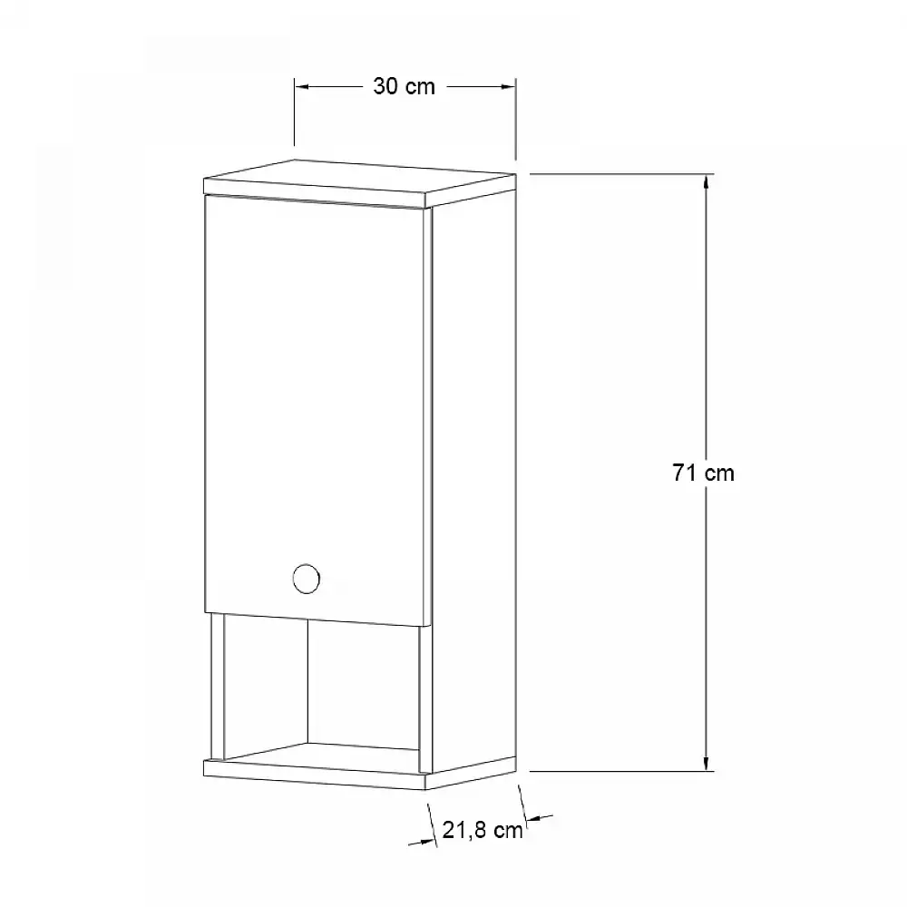 Ντουλάπι μπάνιου επιτοίχιο Mis Megapap χρώμα sapphire oak 30x21,8x71εκ. | GP052-0239,1
