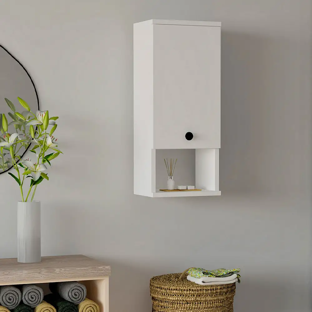 Ντουλάπι μπάνιου επιτοίχιο Mis Megapap χρώμα λευκό 30x21,8x71εκ. | GP052-0239,3