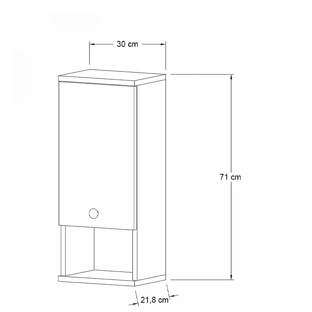 Ντουλάπι μπάνιου επιτοίχιο Mis Megapap χρώμα λευκό 30x21,8x71εκ. | GP052-0239,3