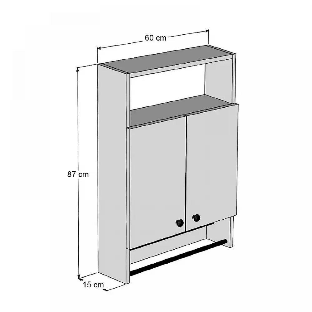 Ντουλάπι μπάνιου επιτοίχιο Ela Megapap χρώμα sapphire oak 60x15x87εκ. | GP052-0240,2