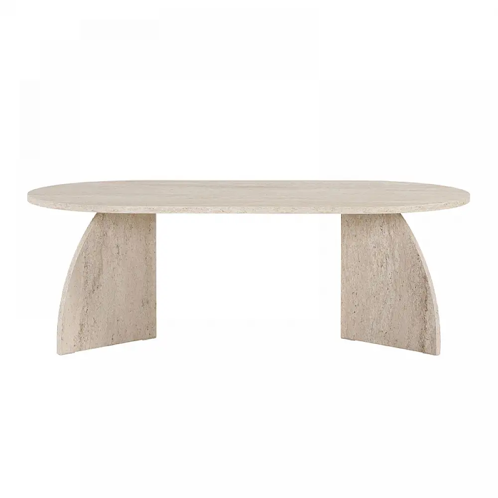 Τραπεζάκι σαλονιού Melina Megapap χρώμα travertine 120x60x40εκ. | GP052-0242,2