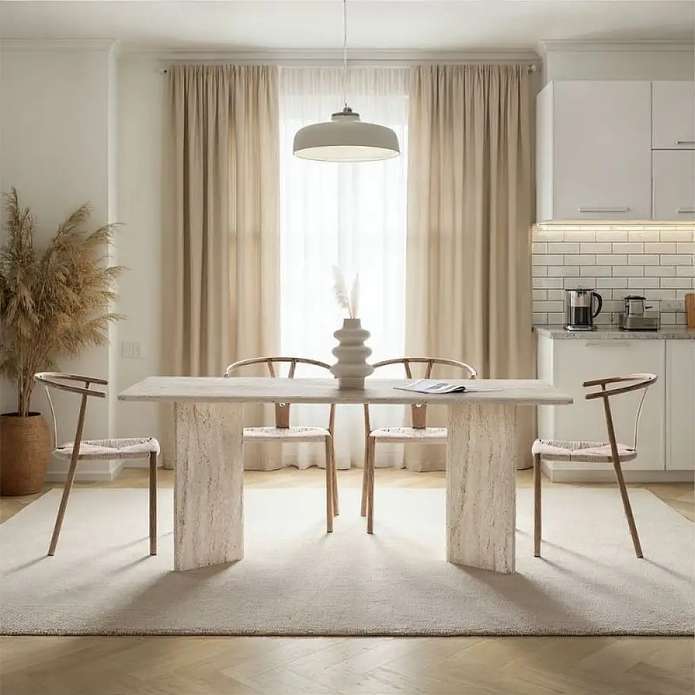 Τραπέζι Linza Megapap χρώμα travertine 180x90x75εκ. | GP052-0243,3