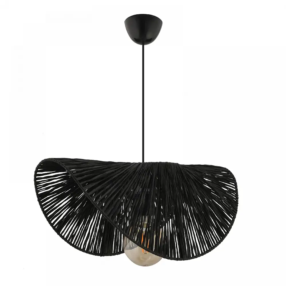 Φωτιστικό οροφής Taco Megapap E27 γιούτα μονόφωτο χρώμα μαύρο 51x36x55εκ. | GP052-0244,1