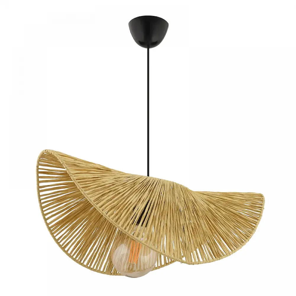 Φωτιστικό οροφής Taco Megapap E27 γιούτα μονόφωτο χρώμα camel 51x36x55εκ. | GP052-0244,2