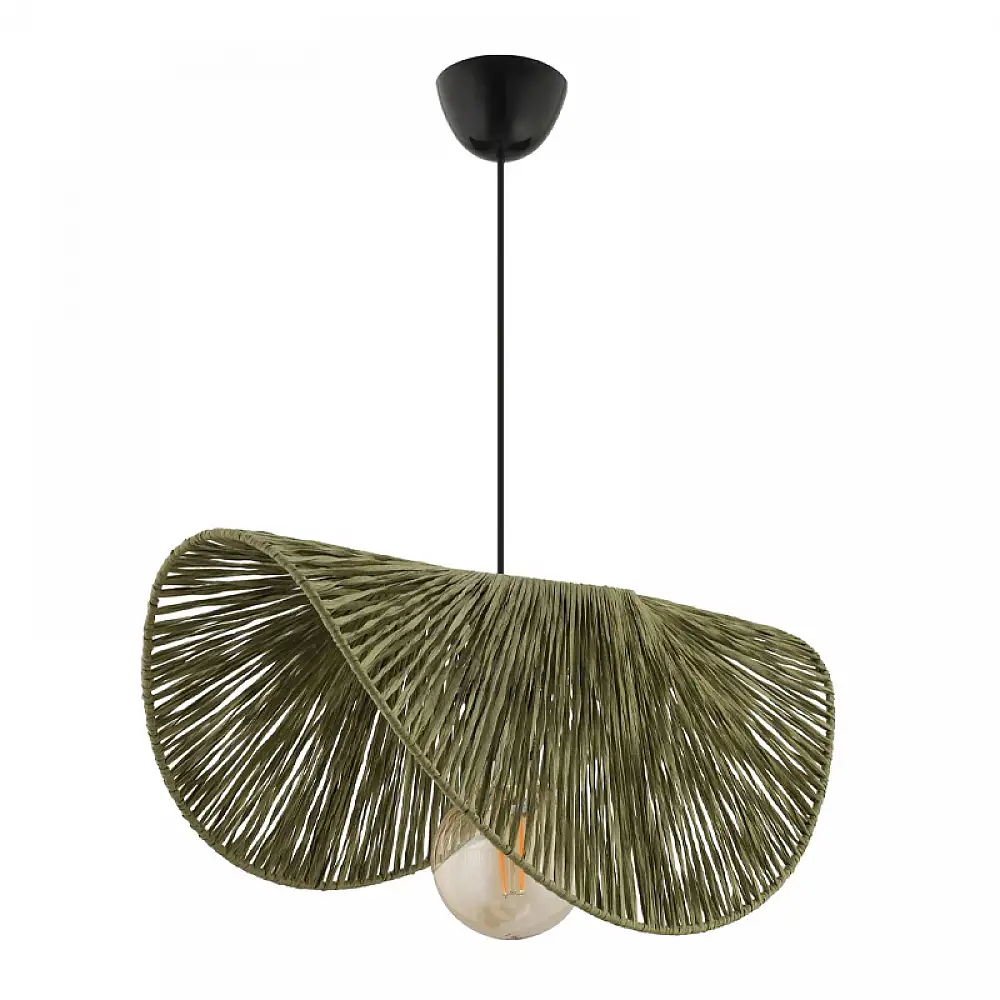 Φωτιστικό οροφής Taco Megapap E27 γιούτα μονόφωτο χρώμα πράσινο 51x36x55εκ. | GP052-0244,3