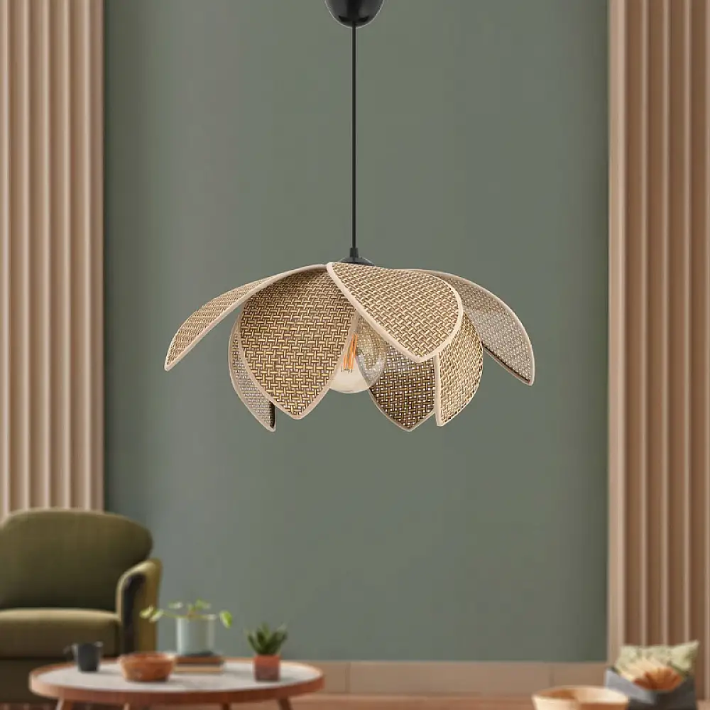 Φωτιστικό οροφής Magnolia Megapap E27 ύφασμα PVC μονόφωτο χρώμα μπεζ Ø40x55εκ. | GP052-0254,1