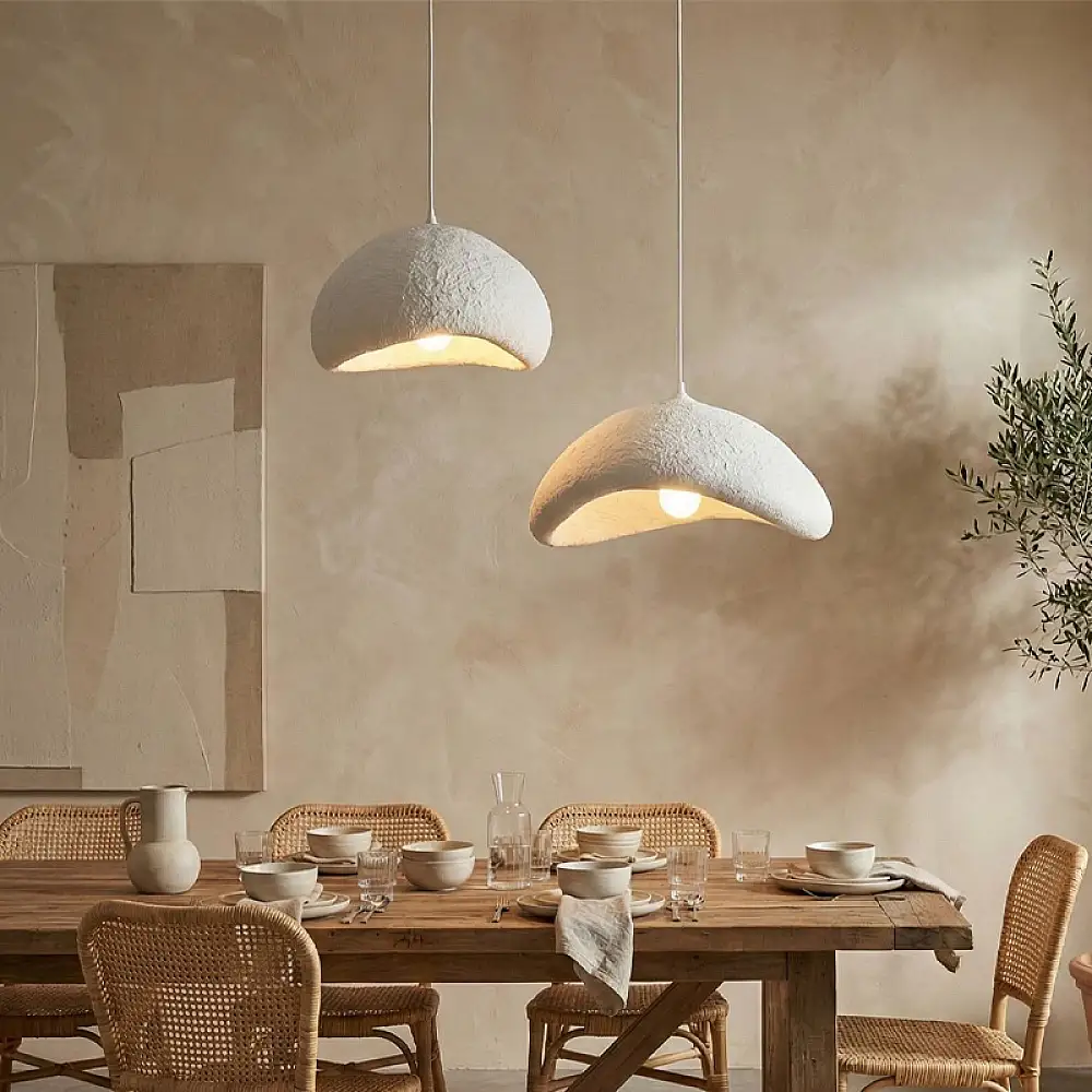 Φωτιστικό οροφής Luna Megapap E27 fiberglass δίφωτο χρώμα λευκό Ø70x115εκ. | GP052-0256,1