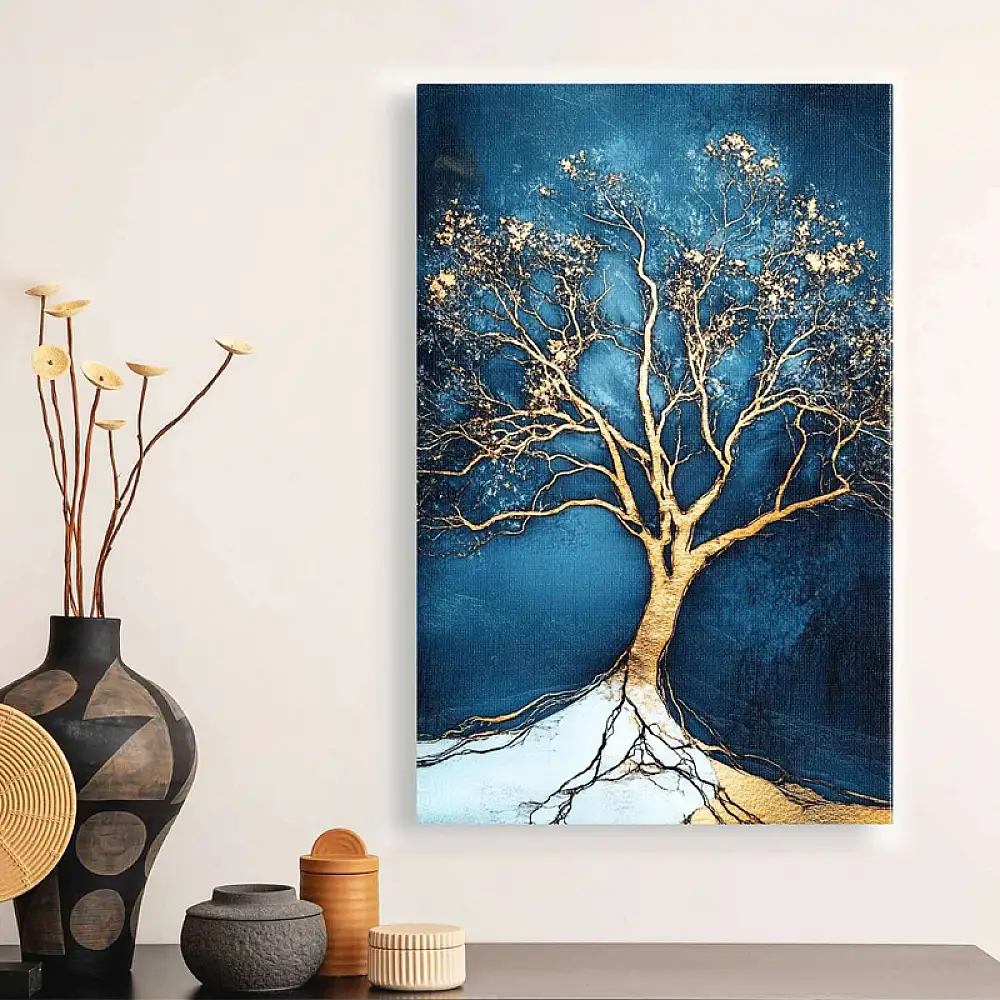 Πίνακας σε καμβά "Golden Tree" Megapap ψηφιακής εκτύπωσης 70x100x3εκ. | GP052-0260,1