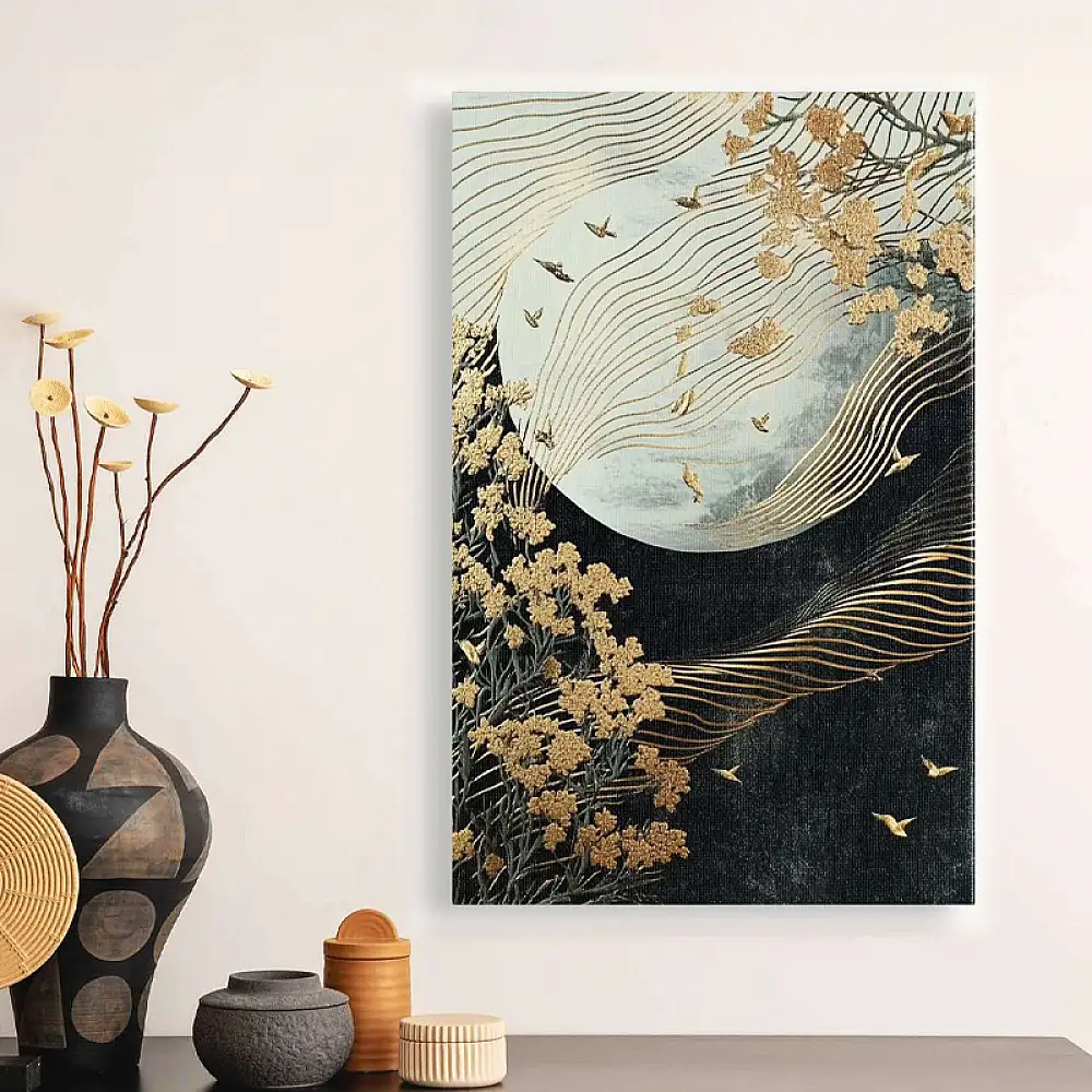 Πίνακας σε καμβά "Golden Moon" Megapap ψηφιακής εκτύπωσης 70x100x3εκ. | GP052-0262,1