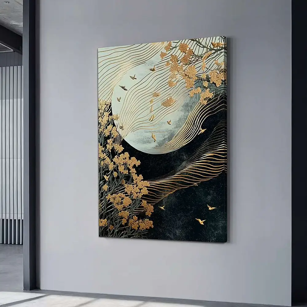 Πίνακας σε καμβά "Golden Moon" Megapap ψηφιακής εκτύπωσης 70x100x3εκ. | GP052-0262,1