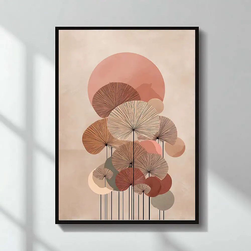 Πίνακας "Pink Leaves" Megapap ψηφιακής εκτύπωσης 50x70εκ. | GP052-0268,1