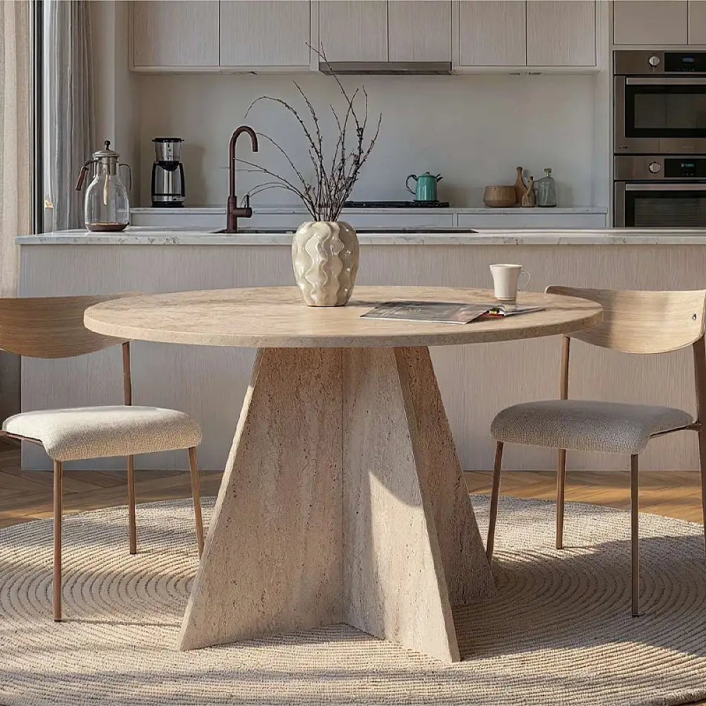 Τραπέζι Virela Megapap χρώμα travertine Ø120x75εκ. | GP052-0270,2