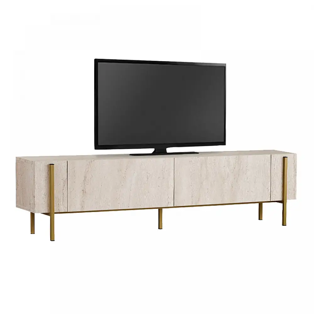 Έπιπλο τηλεόρασης Nexus Megapap χρώμα travertine - χρυσό 180x30x45,5εκ. | GP052-0274,2