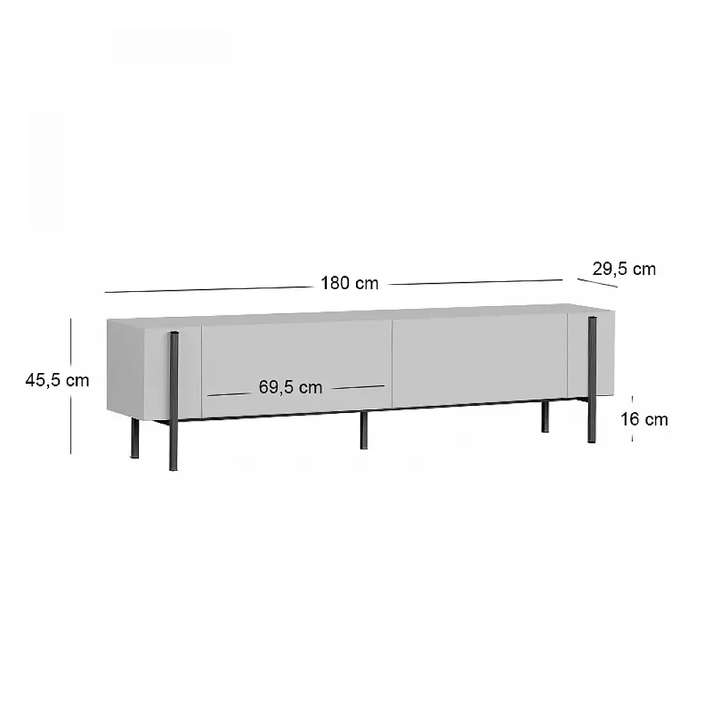 Έπιπλο τηλεόρασης Nexus Megapap χρώμα travertine - χρυσό 180x30x45,5εκ. | GP052-0274,2