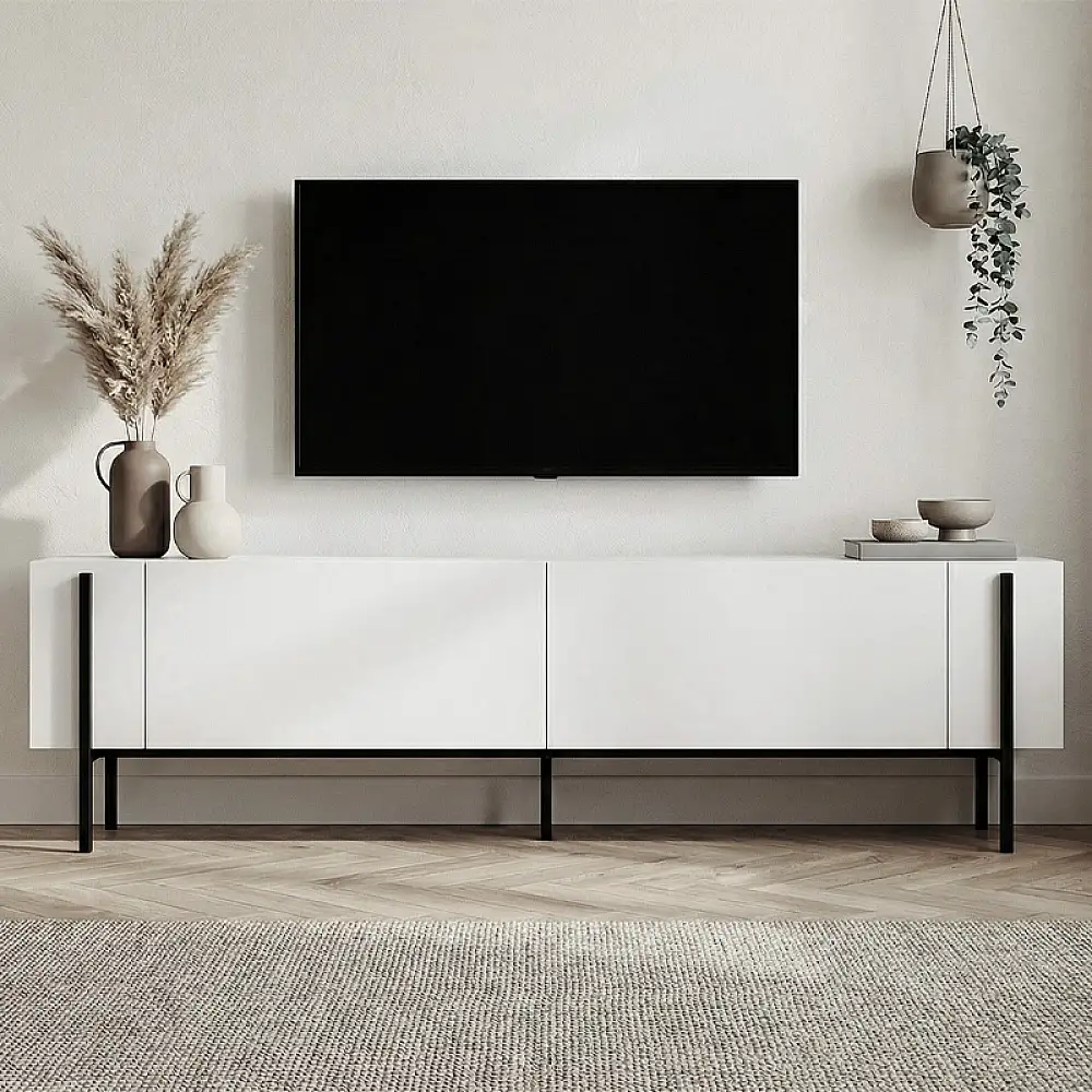 Έπιπλο τηλεόρασης Nexus Megapap χρώμα λευκό 180x30x45,5εκ. | GP052-0274,3
