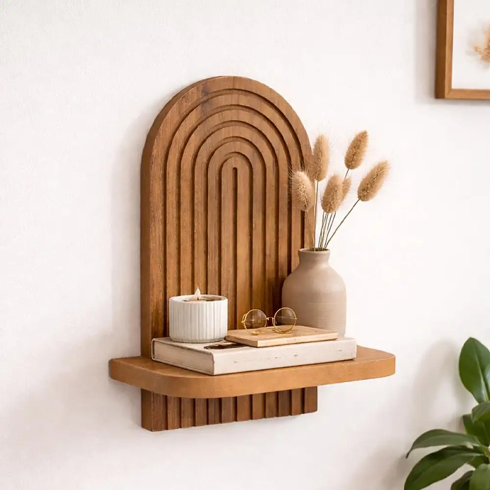 Ραφιέρα τοίχου Artwill Megapap Mdf χρώμα oak 26x13x35εκ. | GP052-0275,1