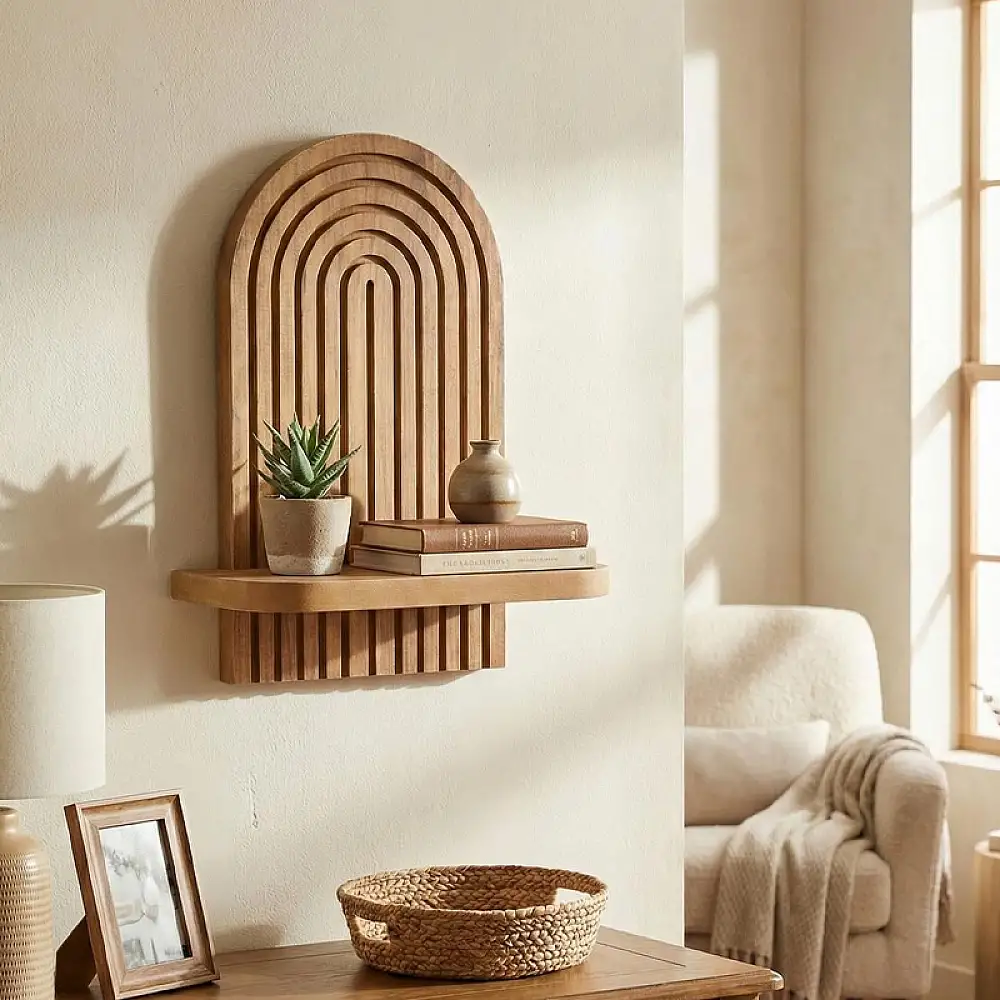 Ραφιέρα τοίχου Artwill Megapap Mdf χρώμα oak 26x13x35εκ. | GP052-0275,1