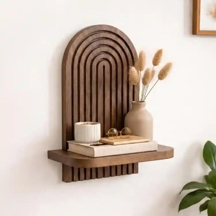 Ραφιέρα τοίχου Artwill Megapap Mdf χρώμα wenge 26x13x35εκ. | GP052-0275,2